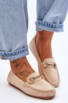 Classic Suede Loafers With Embellishments Beige Arla