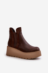 Women's Insulated Platform And Wedge Boots Brown Mivanira