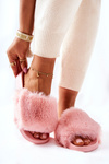 Rubber Slippers With Eco Fur Light Pink Sensitive