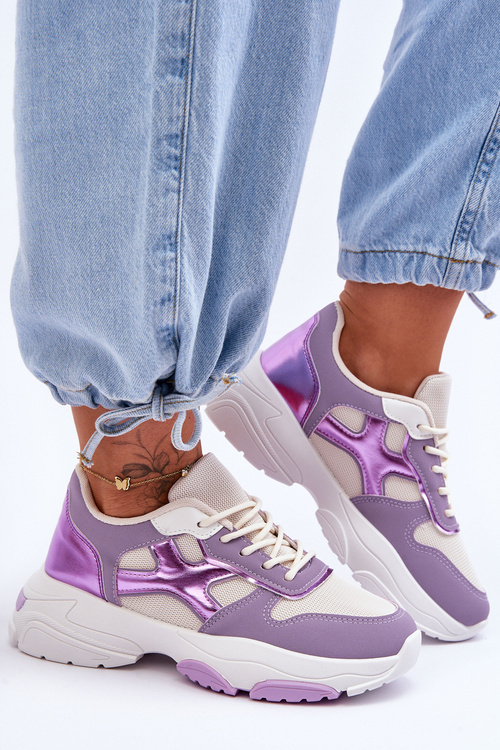 Women's Lace-up Sneakers Purple Cortes