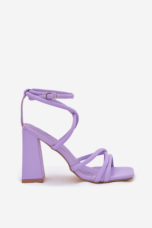 Ladies Sandals On Heel With Straps Purple Ciarilora