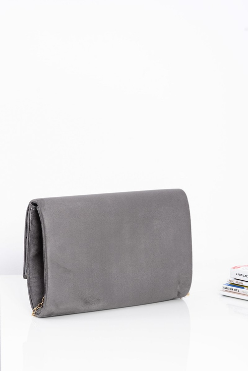 Fashionable Women's Suede Clutch Bag On Gold Chain