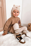 Children's Insulated High Sneakers White and Brown Bartnie
