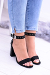Black Women's Kimko Jetted Stiletto Sandals
