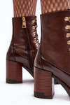 Heeled Lace-Up Boots Brown Lathia