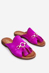 Women's Suede Slippers Lewski Shoes 3226 Fuchsia