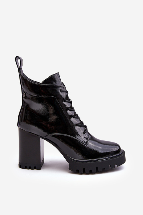 Polished Heel Boots with Lining Black D&A MR870-54