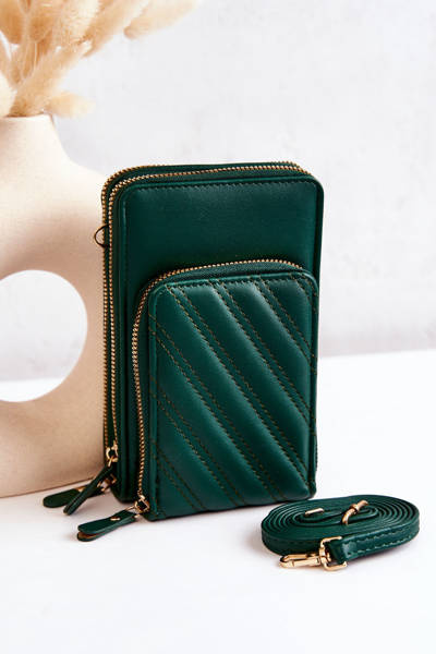 Wallet Handbag 2in1 On Zipper Green Themis