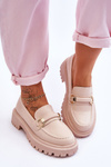 Women's Loafers On A Massive Platform Beige Calypso