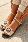 Women's Sandals With Decoration S.Barski KV27-045 Gold