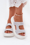 Embellished Women's Platform Sandals White Jestella