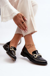 Zazoo 2880 Women's Patent Loafers With Decoration Black