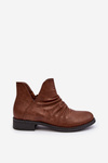 Low Leather Boots Beige Alcanassa