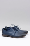 Nikopol Navy Blue Leather Men's James Half Boots