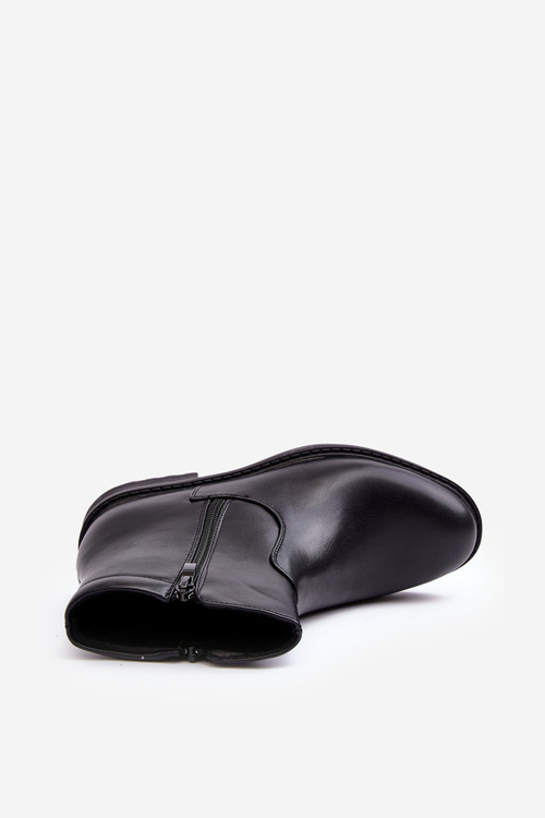 Men's Low Boots with Zipper Black Brosta