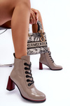 Lace-up Heeled Boots SBarski MR870-15 Dark Beige