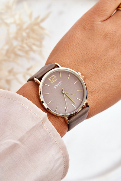 Women's Watch on Leather Strap Ernest E62001MD Grey