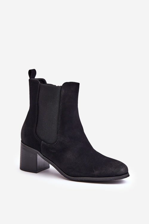 Warm Women's Ankle Boots on Heels Black Radeya
