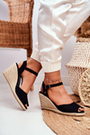 Women's Sandals On Wedge Heel Big Star Black DD274A209