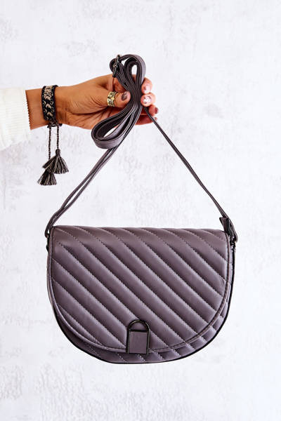 Quilted Letter Bag with Magnet Grey Meridith