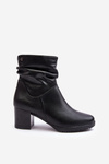 Women's Pleated Boots On Heel Black Liriam