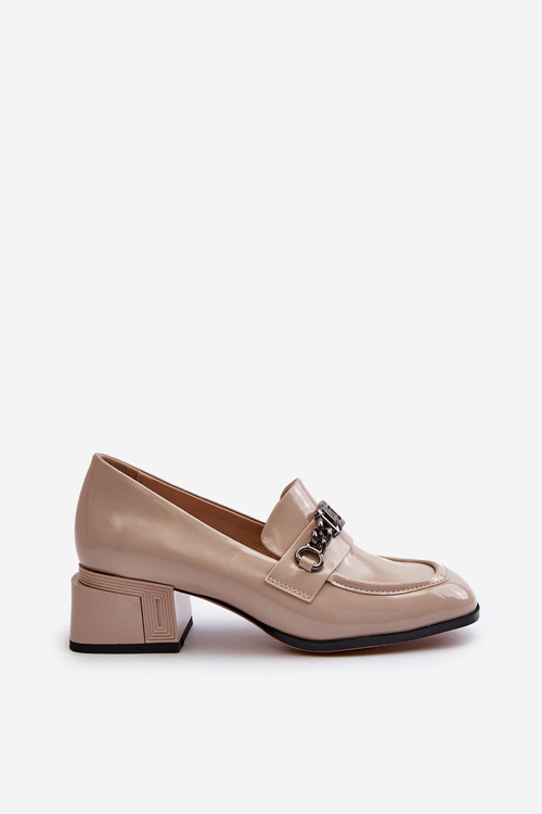 Beige Patent Leather Court Shoes S.Barski MR38-960