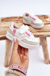 Classic Children's Sports Shoes White and Pink Marlin