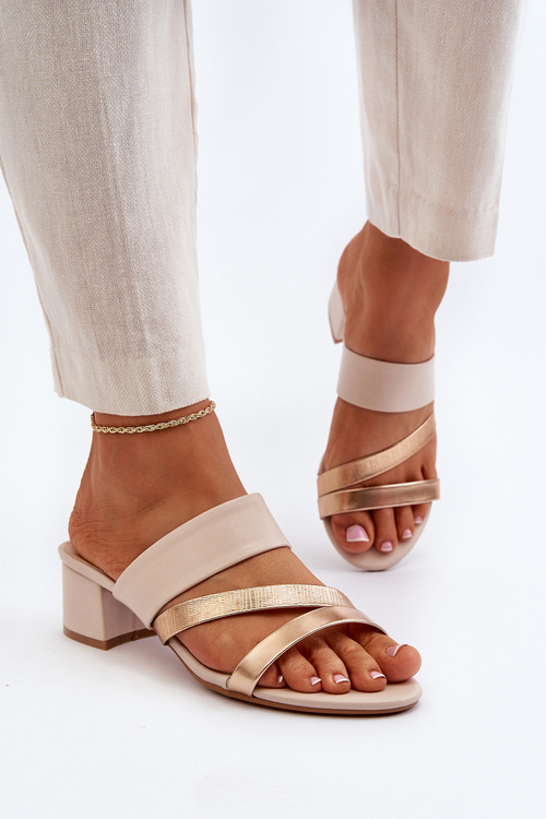 Women's Low Heel Beige Sandals Rosila