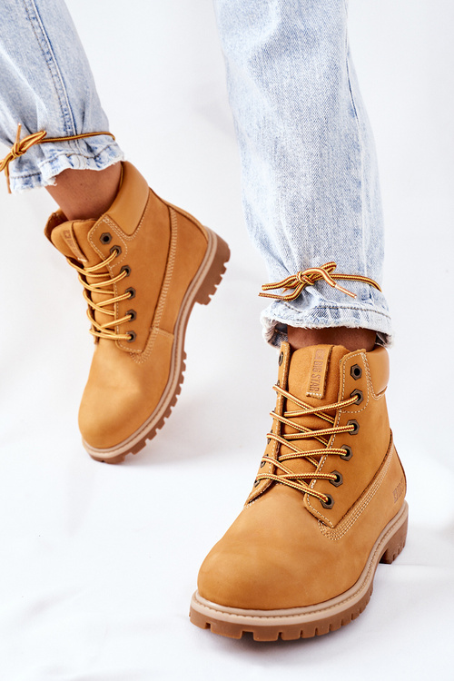 Women's Leather Hiking Boots Big Star II274447 Camel