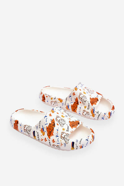 Women's Foam Slippers With Teddies And Letters Beige-orange Zoey