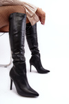 Women's High Heel Boots Over the Knee Black Sirenpha