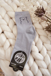 Women's Cotton Socks With A Teddy Bear Grey