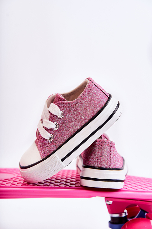 Children's Sneakers Tied Pink Wella