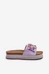 Women's Platform Slides with Decorations S.Barski HY077 Purple