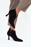 Low Women's Heeled Boots Eco Suede Black Jolivra