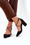 Pumps With Pointed Toes And Decorated Straps On A Heel Black Verithas