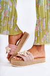 Women's Slippers On The Platform With Shells Pink Tolia