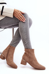 Women's Suede Boots on Heel Beige Mebassa