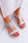 Women's Flat Sandals Silver S.Barski Emente