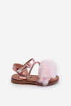 Pink Joratia Children's Patent Sandals with Bow on Velcro