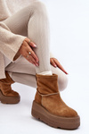 Leather Women's Boots on Chunky Sole Camel Zazoo 3424