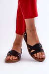 Flat Women's Sandals Made of Eco Leather Vinceza 17347 Black
