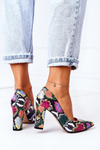 Leather Pumps With A Snake Pattern Lewski Shoes 2453 Colorful
