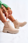 Suede Slip On Worker Boots Beige Lorea 