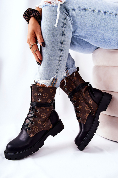 Leather boots Brown and black Lonevis