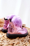Children's Boots Insulated With Fur Purple Rosea