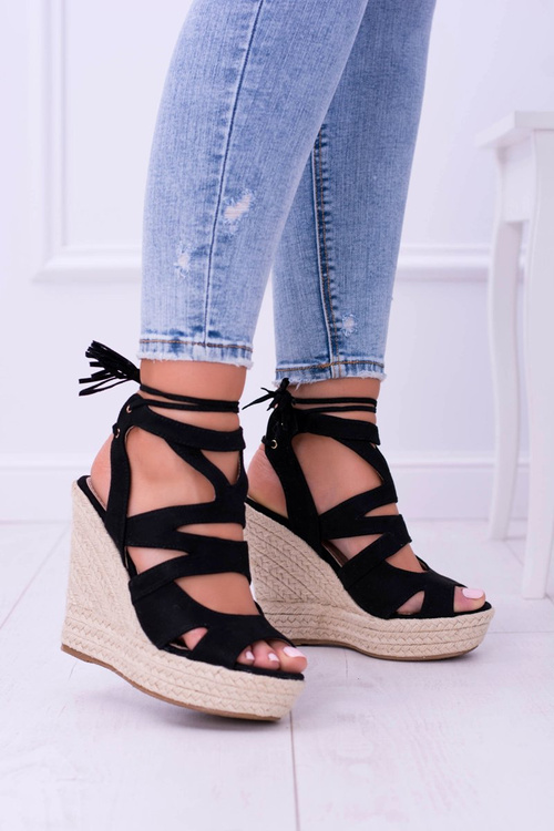 Black Suede Sandals On Anchor Nowelio