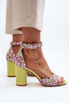 Yellow Floral Wedge Sandals Vitamella