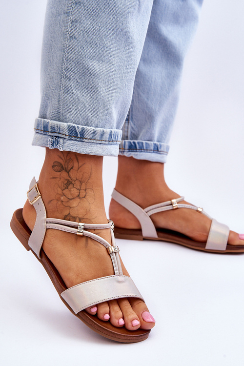 Women's Flat Sandals S.Barski KV-541-120 Gold