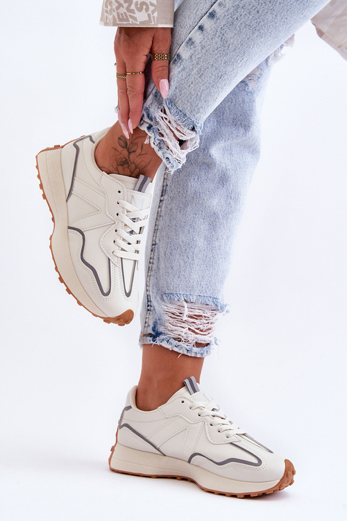 Women's Leather Sport Shoes Beige Faro